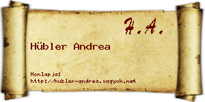 Hübler Andrea névjegykártya