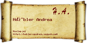 Hübler Andrea névjegykártya